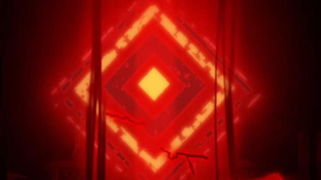 Een rood gloeiende vorm in het donker, uit de teaser van Avatar: Seven Havens